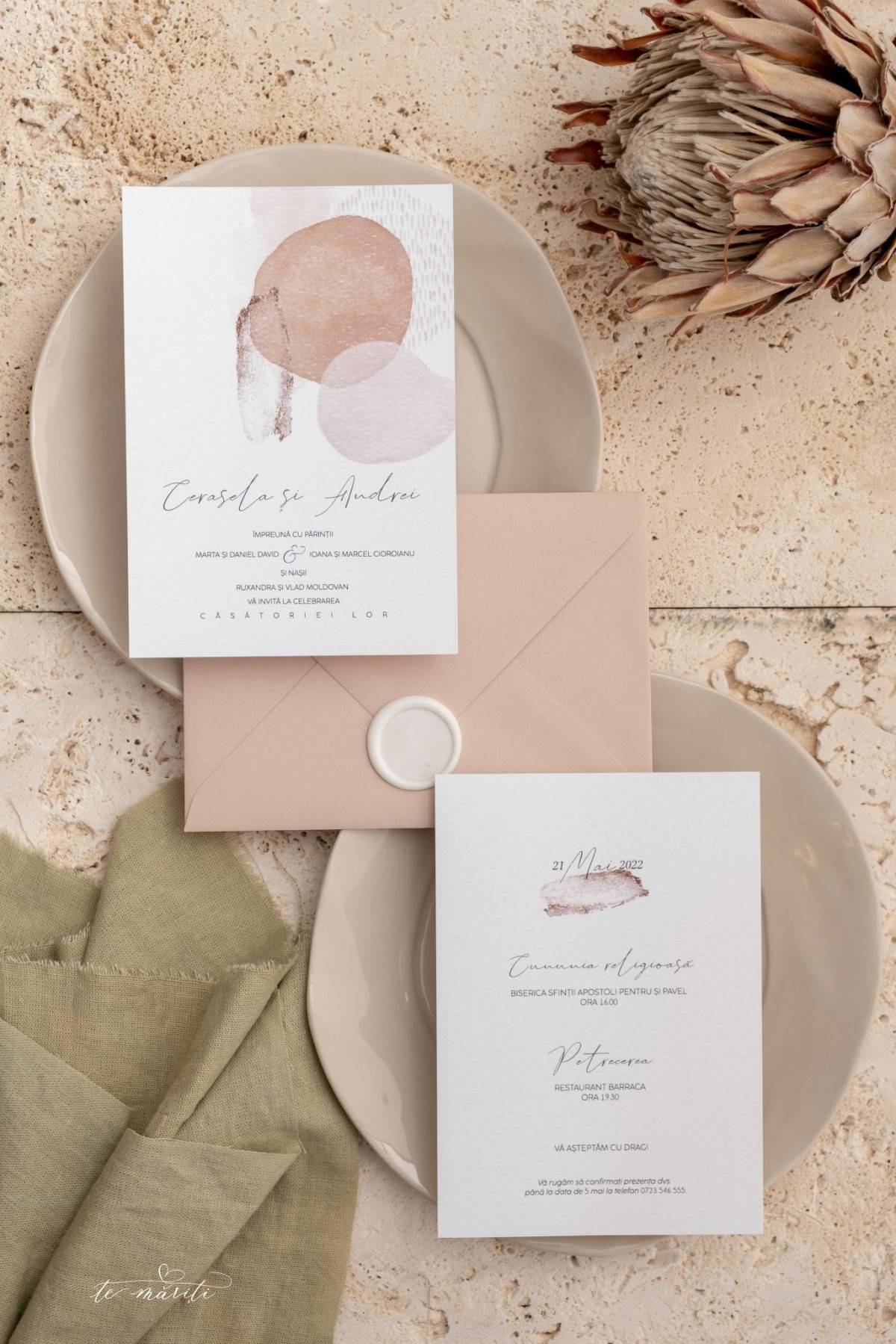 INVITATIE ABSTRACTA CU SIGILIU - TeMariti