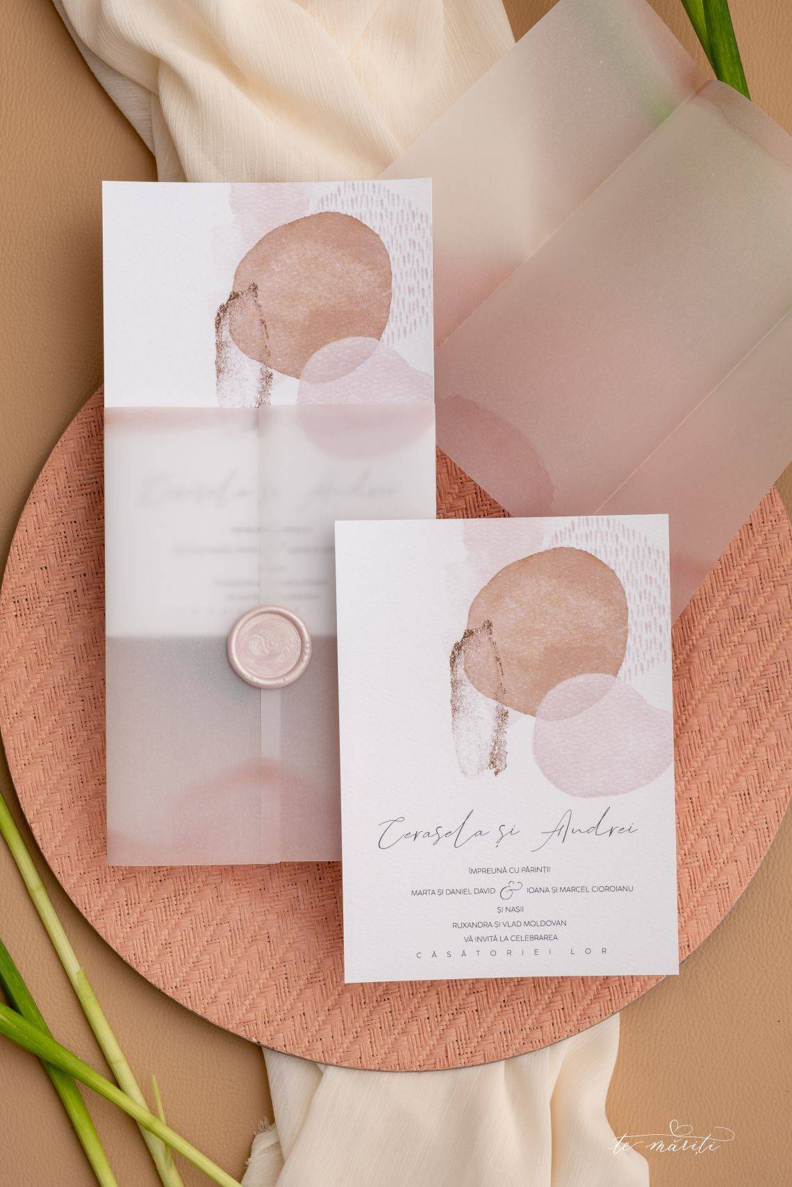 INVITATIE CU ELEMENTE ABSTRACTE SI SIGILIU - TeMariti