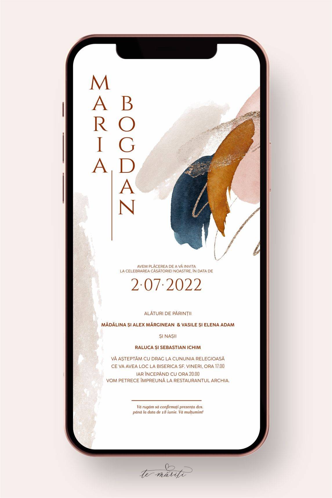 INVITATIE DIGITALA MINIMAL ABSTRACT - TeMariti
