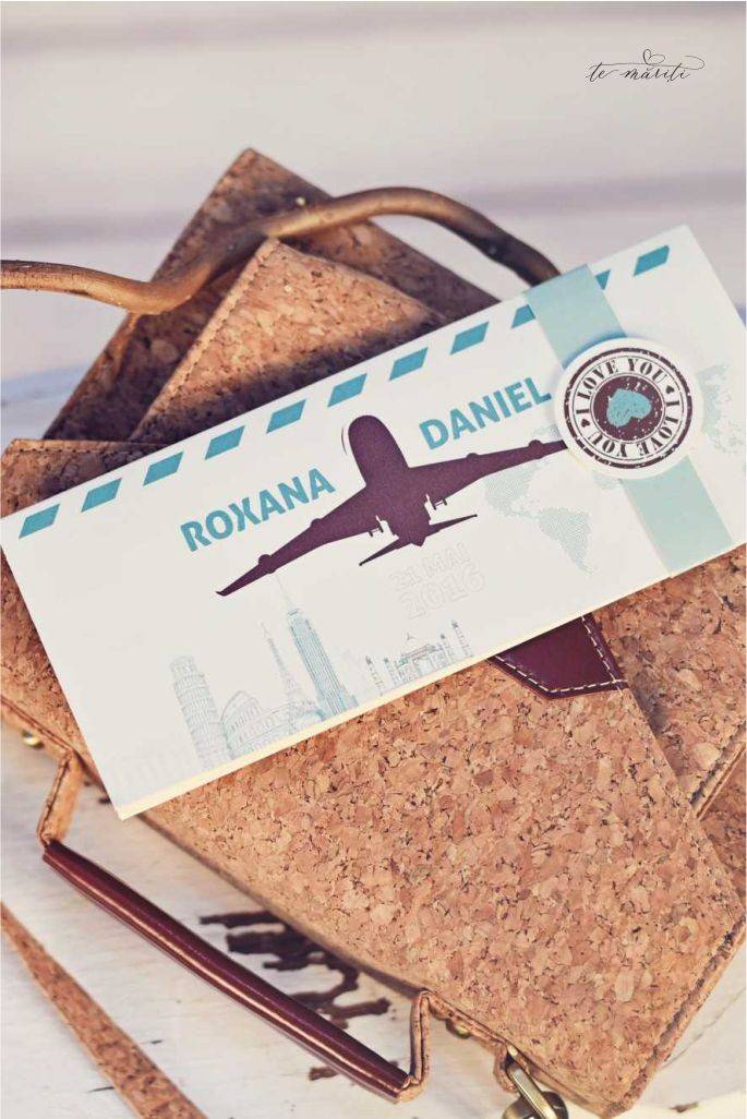INVITATIE NUNTA BILET AVION - TeMariti