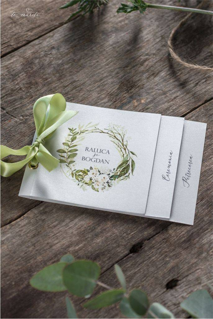 INVITATIE NUNTA CU ELEMENTE GREENERY - TeMariti