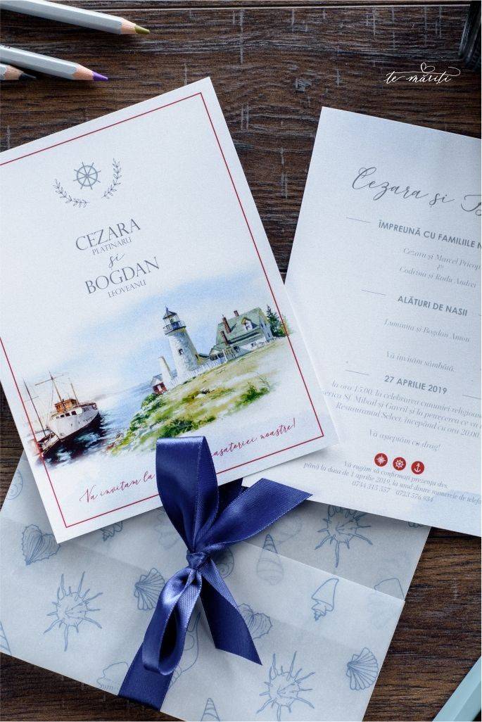 INVITATIE NUNTA TEMATICA NAVY - TeMariti