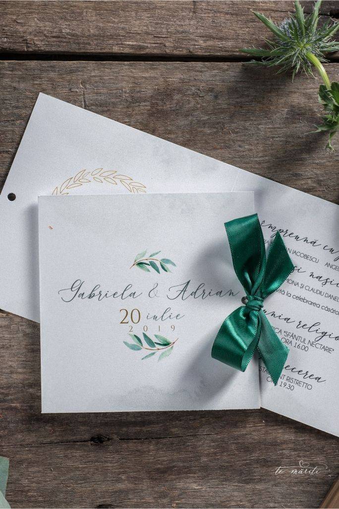 INVITATIE NUNTA VERDE GREENERY - TeMariti