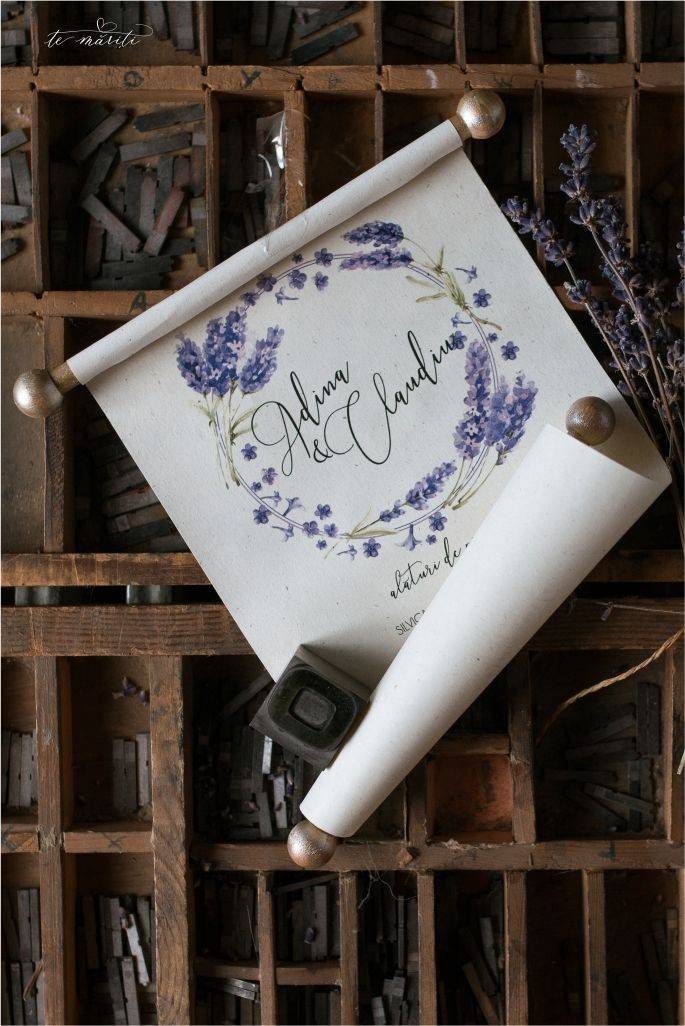INVITATIE PAPIRUS CU LEVANTICA - TeMariti