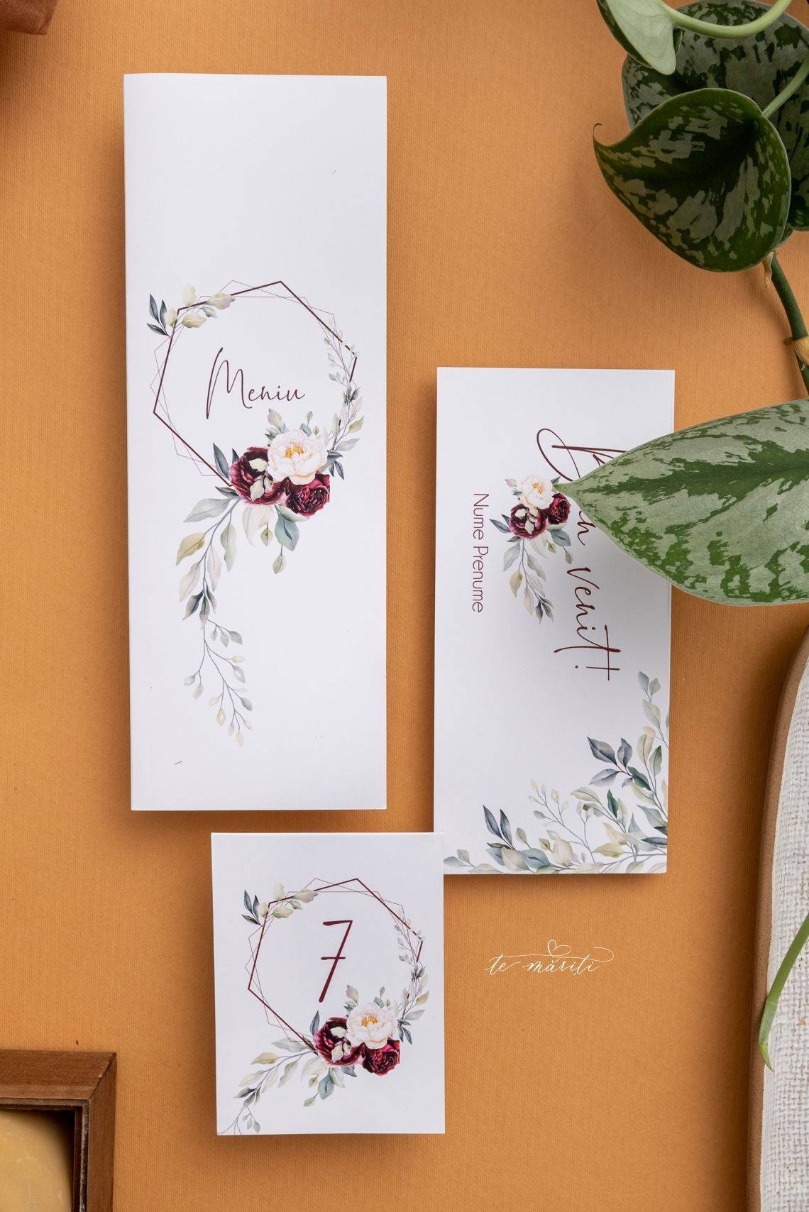 MENIU | PLIC BANI | NR. MASA DESIGN FLORAL - TeMariti