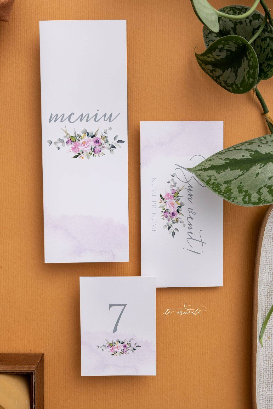 MENIU | PLIC BANI | NR. MASA ELEMENTE FLORALE - TeMariti